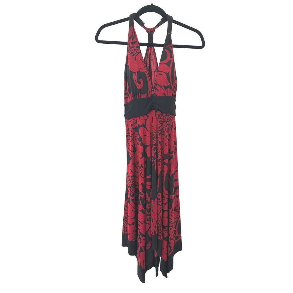 Kisses & Hugs Womans Y2K Whimsigoth Halter Handkerchief Hem Dress Size S Vampire